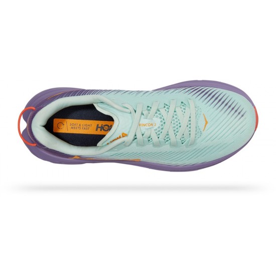 Hoka Rincon 3 Road Running Shoes Blue Glass Chalk Violet Women