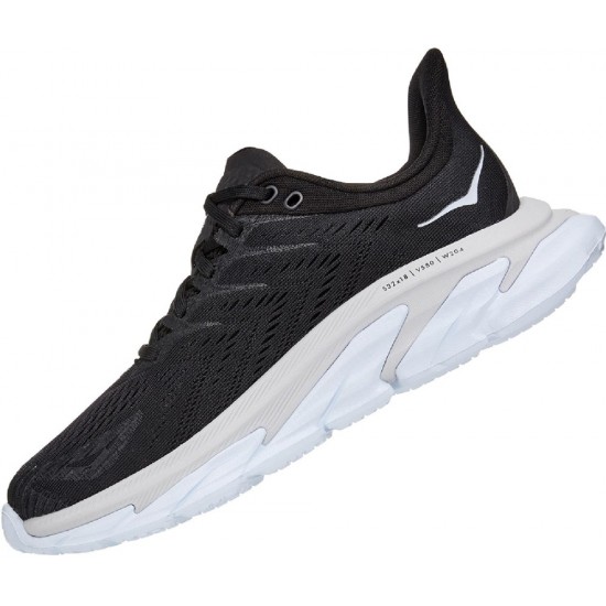 Hoka Clifton Edge Road Running Shoes Black/White Women