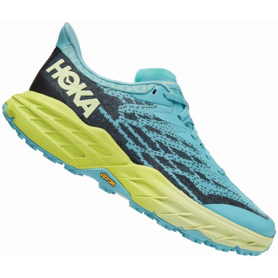 Hoka Speedgoat 5 Trail Running Shoes Coastal Shade/Green Glow Women