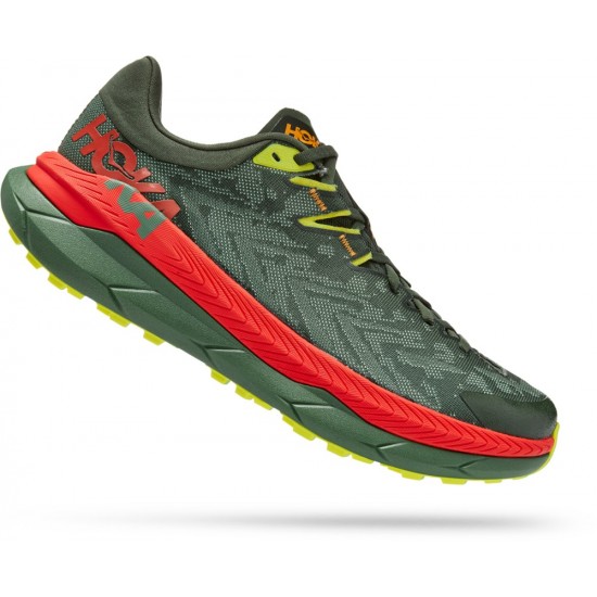 Hoka Tecton X Trail Running Shoes Thyme/Fiesta Men