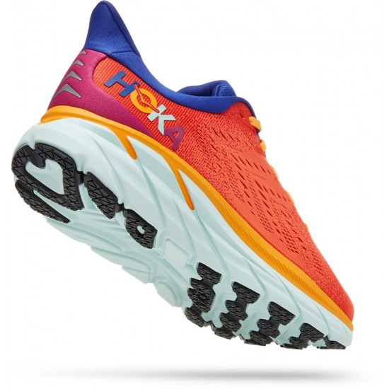 Hoka Clifton 8 Road Running Shoes Fiesta/Bluing Men