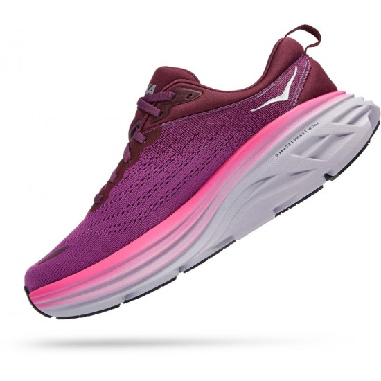 Hoka Bondi 8 Road Running Shoes Beautyberry/Grape Wine Women