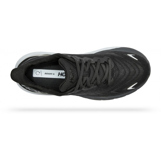 Hoka Arahi 6 Road Running Shoes Black/White Women