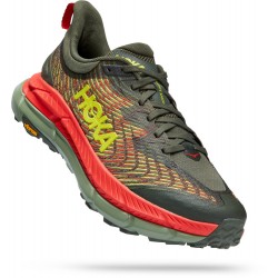 Hoka Mafate Speed 4 Trail Running Shoes Thyme/Fiesta Men