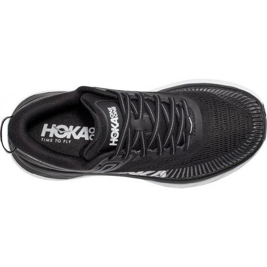 Hoka Bondi 7 Road Running Shoes Black/White Men