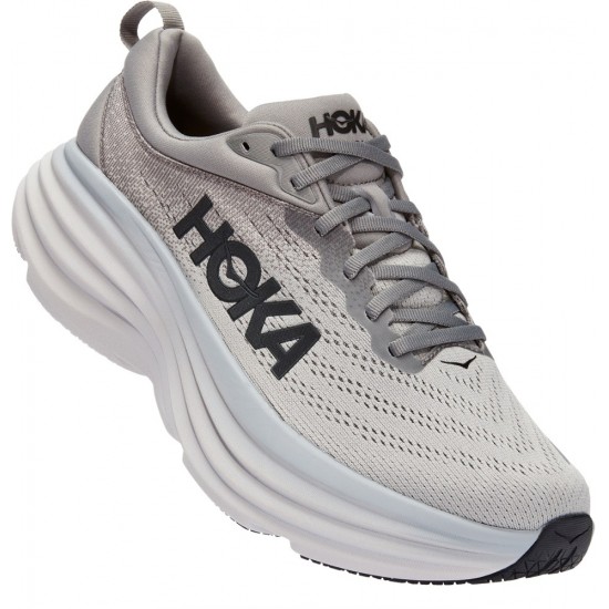 Hoka Bondi 8 Road Running Shoes Sharkskin/Harbor Mist Men