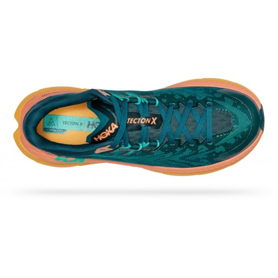 Hoka Tecton X Trail Running Shoes Deep Teal/Water Garden Women