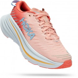 Hoka Bondi X Road Running Shoes Camellia/Peach Parfait Women