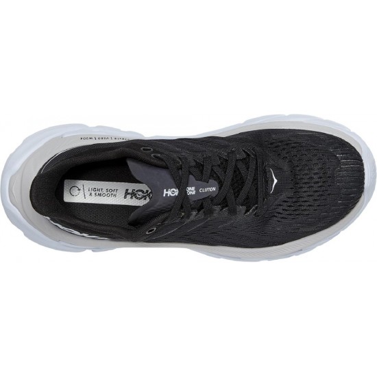 Hoka Clifton Edge Road Running Shoes Black/White Women