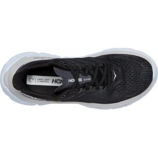 Hoka Clifton Edge Road Running Shoes Black/White Men