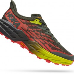 Hoka Speedgoat 5 Trail Running Shoes Thyme/Fiesta Men