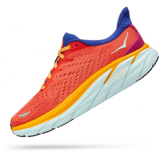 Hoka Clifton 8 Road Running Shoes Fiesta/Bluing Women