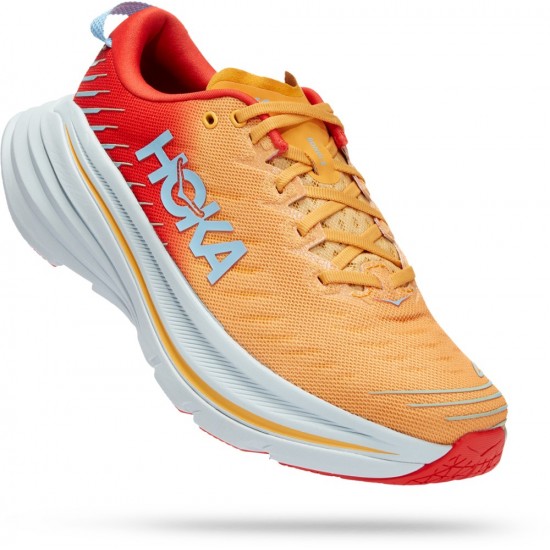 Hoka Bondi X Road Running Shoes Fiesta/Amber Yellow Men