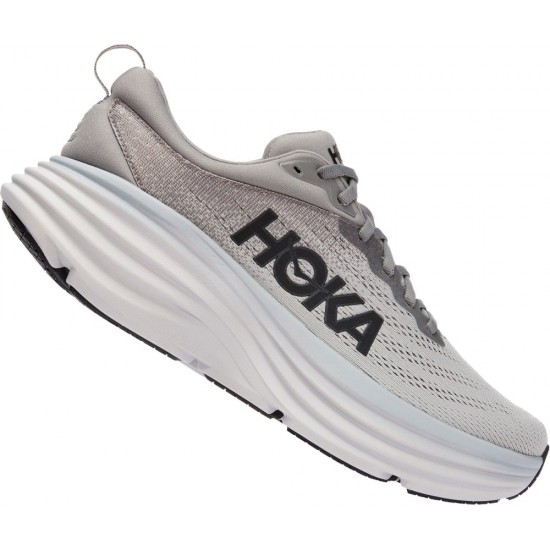 Hoka Bondi 8 Road Running Shoes Sharkskin/Harbor Mist Men