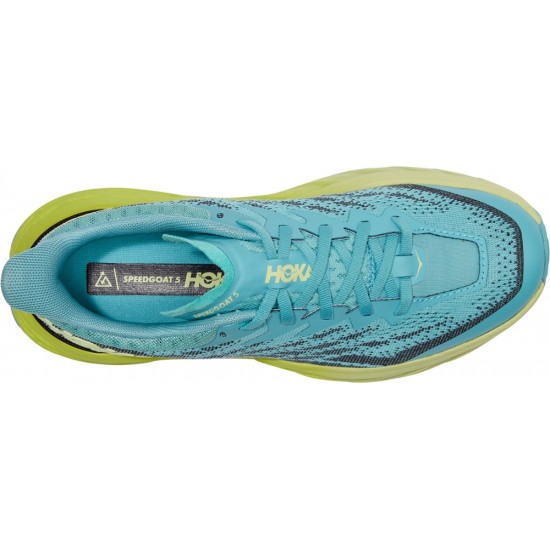 Hoka Speedgoat 5 Trail Running Shoes Coastal Shade/Green Glow Women