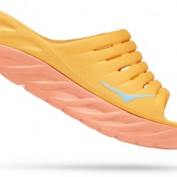 Hoka ORA Recovery Slides Amber Yellow/Shell Coral Men