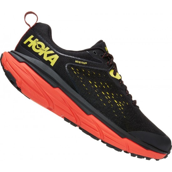 Hoka Challenger ATR 6 GTX Trail Running Shoes Black/Green Sheen Men