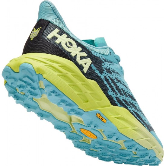 Hoka Speedgoat 5 Trail Running Shoes Coastal Shade/Green Glow Women