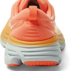 Hoka Bondi 8 Road Running Shoes Shell Coral/Peach Parfait Women