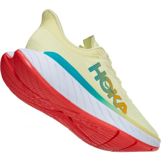 Hoka Carbon X 2 Road Running Shoes Luminary Green/Hot Coral Men