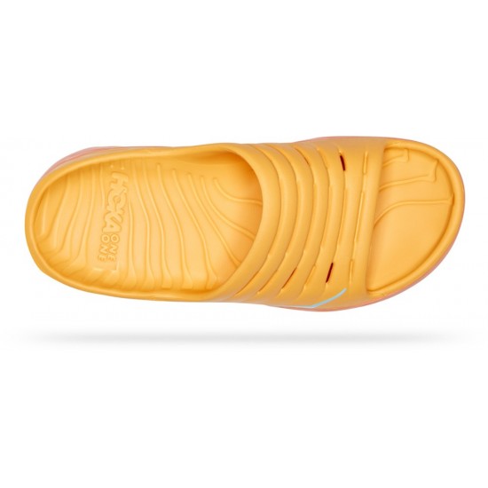 Hoka ORA Recovery Slides Amber Yellow/Shell Coral Men