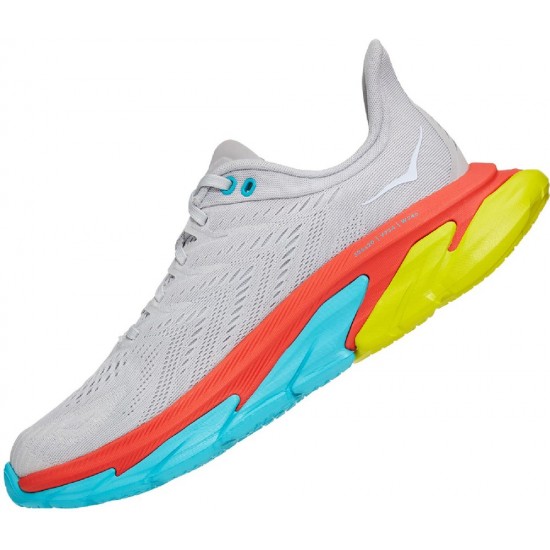 Hoka Clifton Edge Road Running Shoes Lunar Rock/White Men