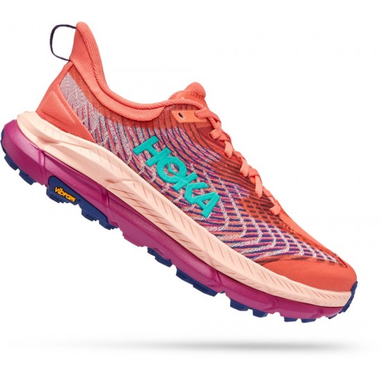 Hoka Mafate Speed 4 Trail Running Shoes Camellia/Peach Parfait Women