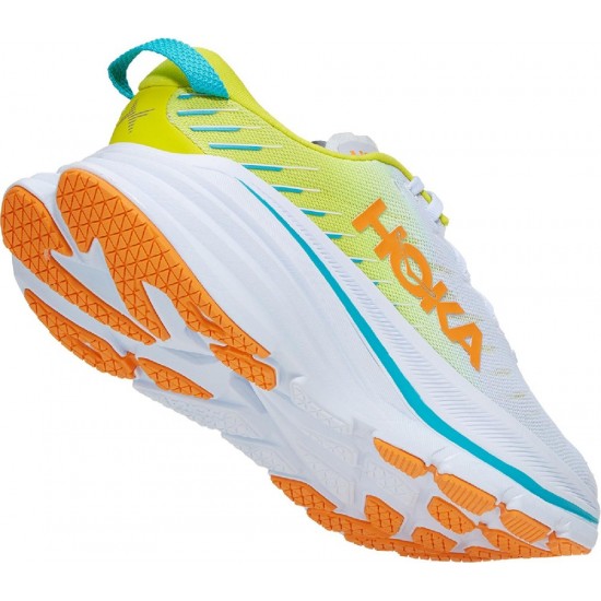 Hoka Bondi X Road Running Shoes White/Evening Primrose Men