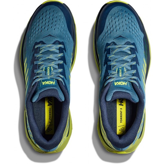 Hoka Torrent 3 Trail Running Shoes Bluesteel/Dark Citron Men