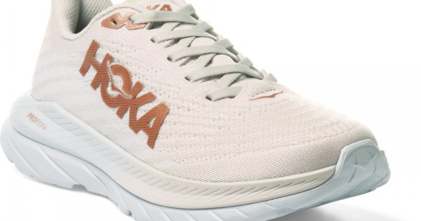 Hoka Mach 5 Road Running Shoes White/Copper Women