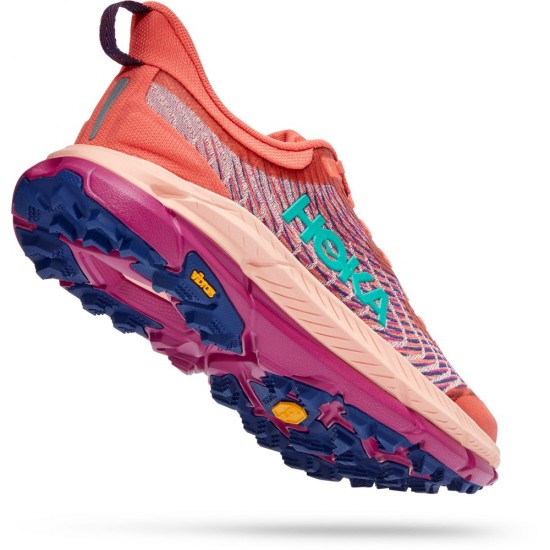 Hoka Mafate Speed 4 Trail Running Shoes Camellia/Peach Parfait Women