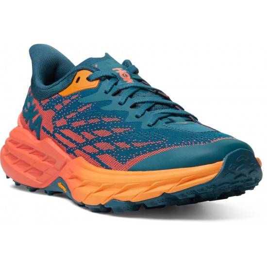 Hoka Speedgoat 5 Trail Running Shoes Blue Coral/Camellia Women