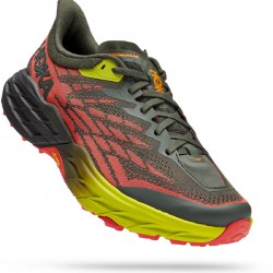 Hoka Speedgoat 5 Trail Running Shoes Thyme/Fiesta Men